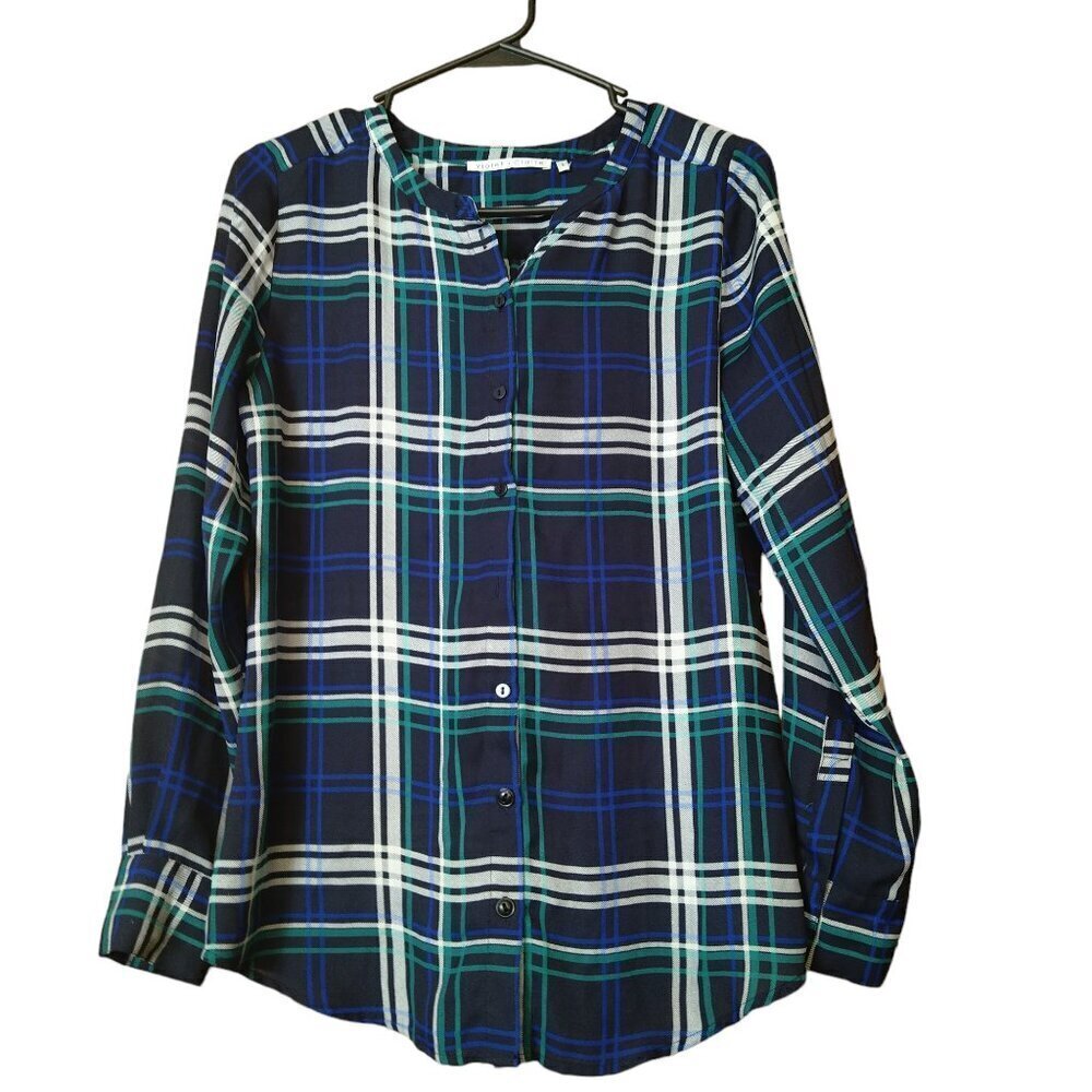 Violet + Claire Size Small Long Sleeve Plaid Button Front Shirt Blouse